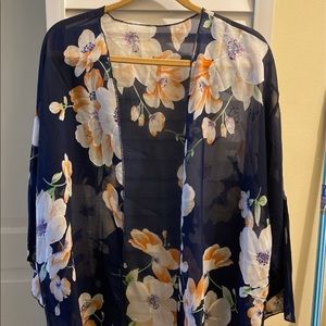 Flowing chiffon kimono